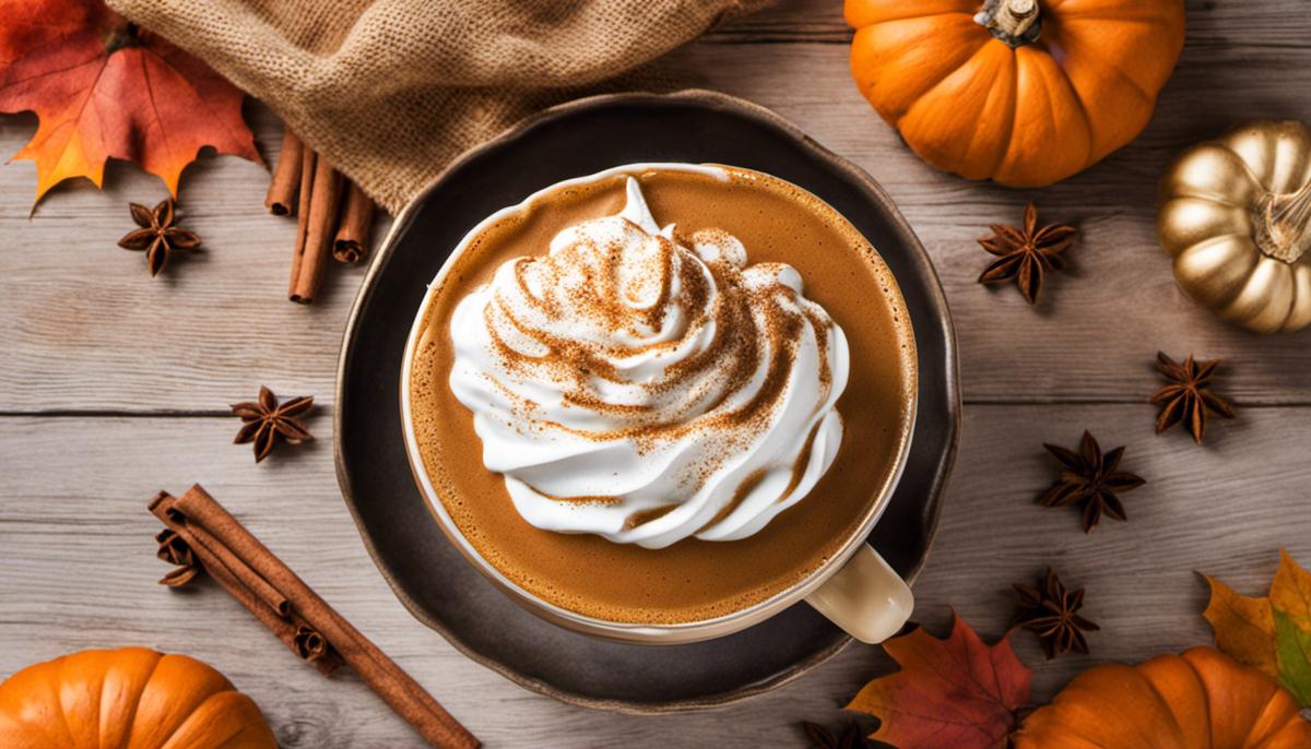 A delicious Pumpkin Spice Latte topped with whipped cream and sprinkled with cinnamon