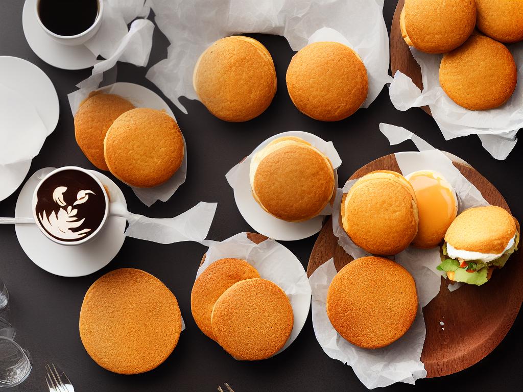 Picture of a few Starbucks signature breakfast sandwiches on a plate.