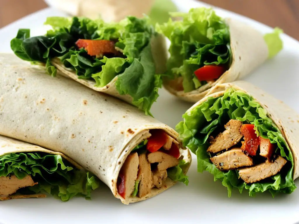 Starbucks Chicken Caesar Wrap with greens and dressing.