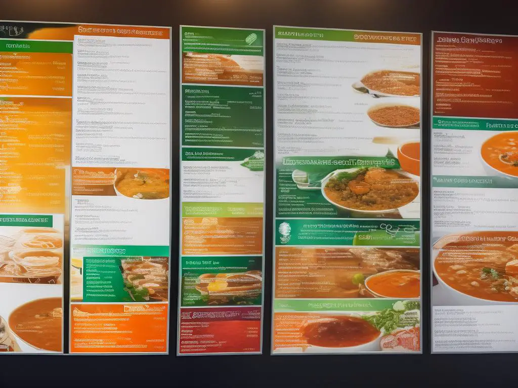 A menu board displaying a variety of soups at a Starbucks location in Europe