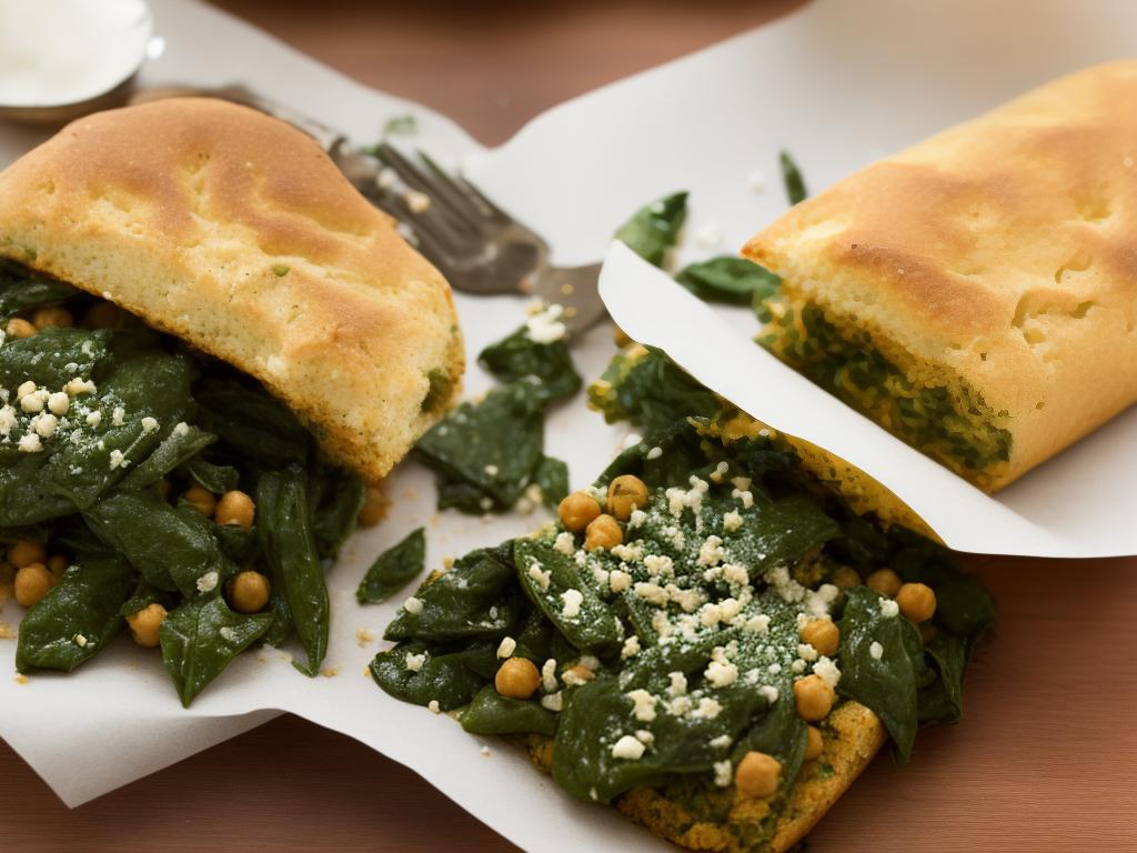 An image of a Starbucks Vegan Chickpea and Spinach Hot Box.