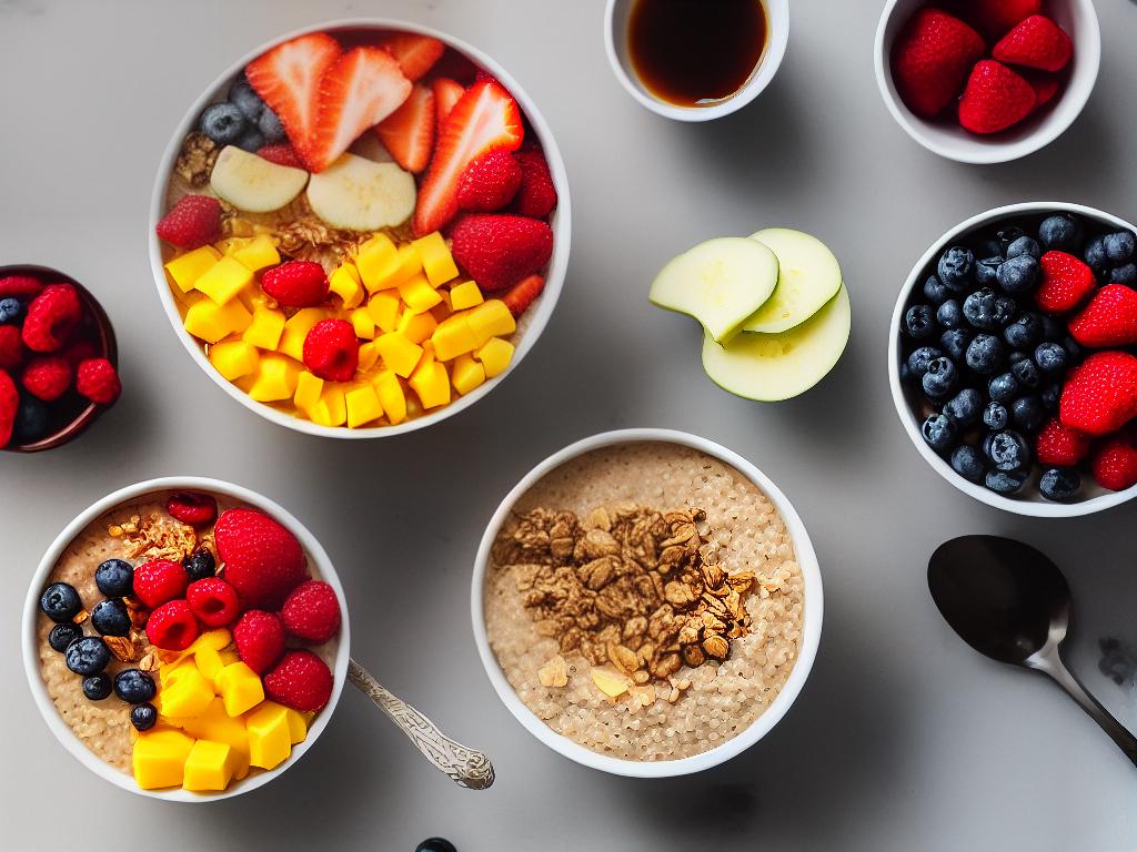 An image of a bowl of vegan porridge with fruit toppings, served in a Starbucks store.